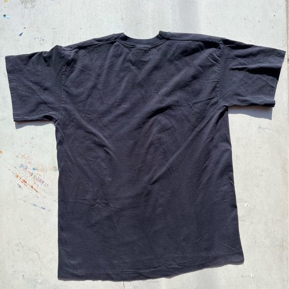 Men's Vintage Stonehenge T-Shirt Black Spell-Out L Single Stitch UK Aliens HOLE - Picture 10 of 15